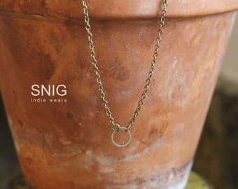 Dainty Indie Minimalist Circle Ring Choker Necklace