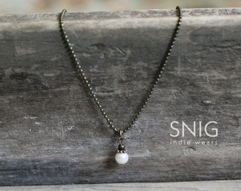 Dainty Antique Bronze Pearl Necklace
