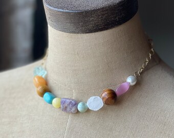 Summer of Color Beaded Chain Shortie Necklace