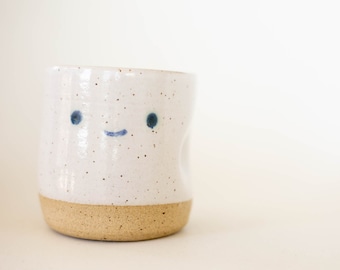 miss sylva happy *handmade ceramic thumb indent mug*