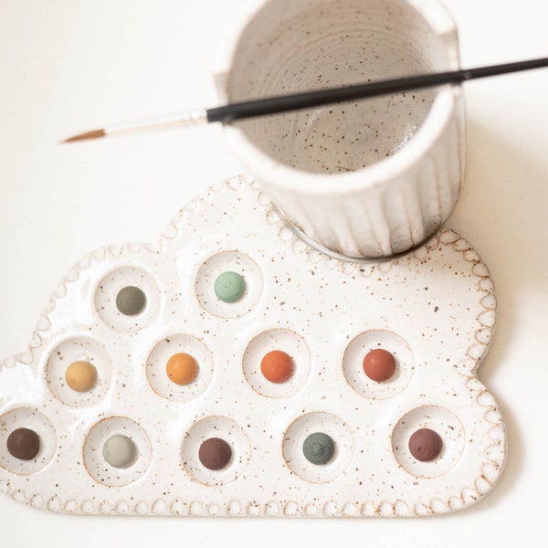 miss painterly nesting cloud palette: handmade ceramic painting palette set