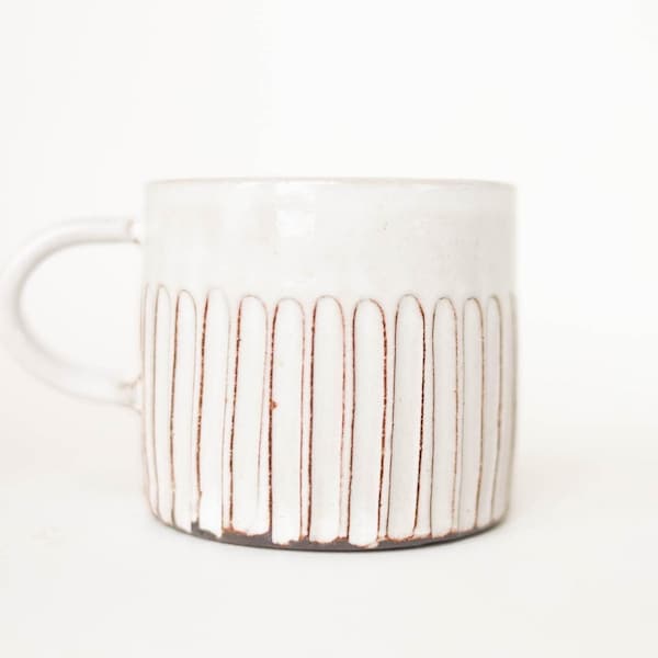 miss charlotte (dark) : handmade fluted ceramic mug