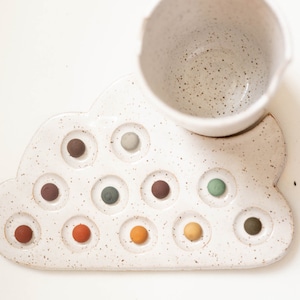 miss painterly nesting simple cloud palette: handmade ceramic painting palette set