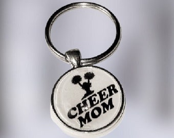 Cheer Mom Key Ring, Gift, Cheerleader Mom, Cheerleading Keychain, Jewelry for Mom, Cheer Key Chain, Cheer Accessory, Sports Mom, Team Spirit