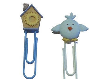 Bird Bookmarks, Birdhouse and Bird Paper Clips for Planners, Organizers, Journals, Jumbo Paper Clip, Office Supply, Cute Bird Lover Gift