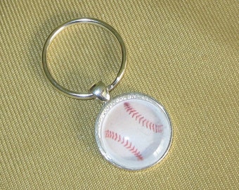 Baseball Key Chain, Key Ring, Team Gift, for Dad, Grandpa, Men, Fan, Mom, Coach, Baseball Key Fob, Sports Keychain, Pendant Necklace