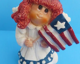 Vintage Patriotic Angel, Little Blessings, Suzi, Americana, Rustic, Red White Blue, Table Decoration, Memorial Day, 4th of July, Labor Day