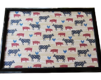 Farmhouse Bulletin Board, Country Corkboard, Western Decor, Americana Message Board, Pin Board, Farmhouse Memo Board, Cow, Pig, Chicken