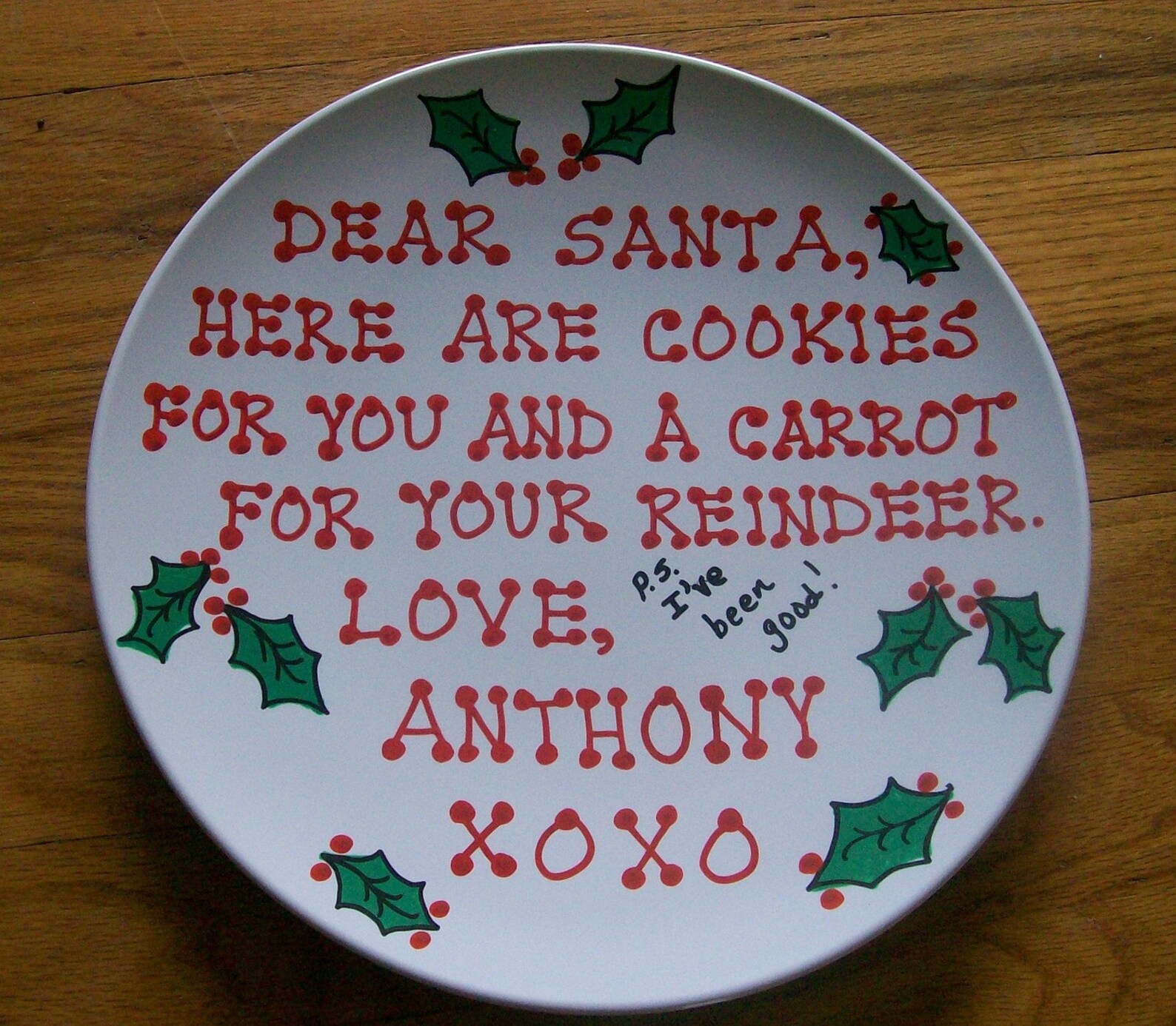 Personalized Christmas Plate for Santa on Christmas Eve Etsy