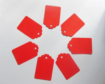 Red Tags, Hand Punched for Welcome Bags, Favors, Labeling, Scrapbooking, Gift Cards, Thank You, Party, Craft Show or Price Tags, Set of 30