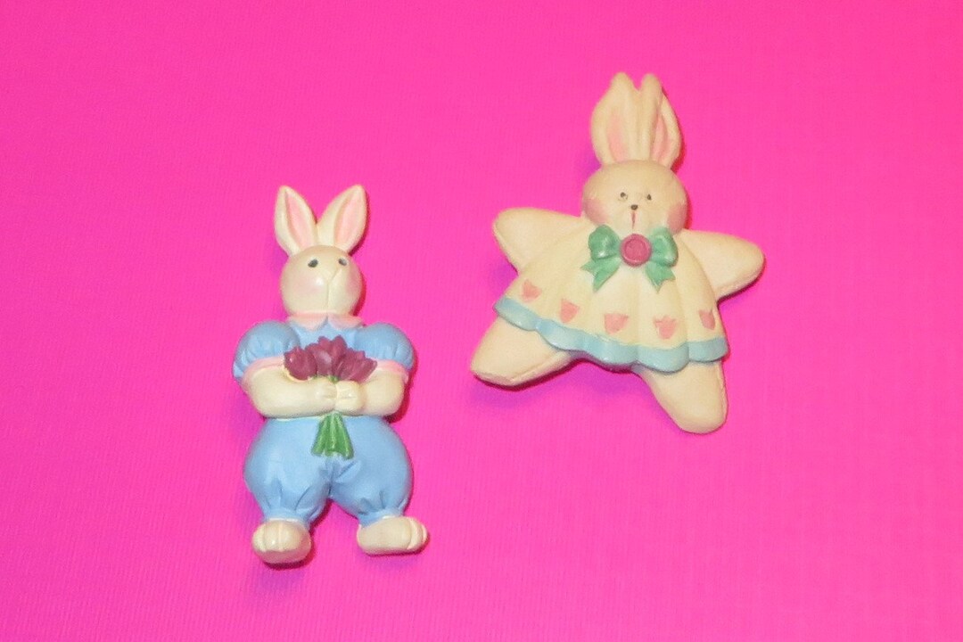 Rabbit Pin, Easter Bunny Pin, Easter Basket Stuffer, Spring Jewelry, Bunny Brooch, Hare Pin