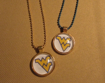 WVU Necklace, West Virginia University  Pendant, WVU Keychain, Gift for Women, Mom, Student, Alumni, Roommate, Sorority  - Go Mountaineers