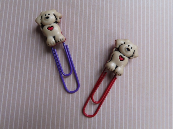 Filofax 2 Dog Paw Bookmarks Organizers Puppy Paper Clips for Planners Filofax 2 Dog Paw Bookmarks Organizers Puppy Paper Clips for Planners