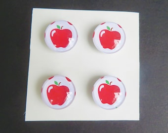 Apple Magnets, Country Kitchen, Gift for Teacher, Mom, Grandma, Fall, Autumn, Glass Fruit Magnet, Orchard, Farmhouse Decor, Fridge Magnets