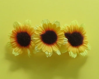 Sunflower Hair Barrette, Yellow Hair Clip, Flower Girl Barrette, Hair Accessory, Sunflower Hair Piece, Easter, Spring, Summer, Wedding, Prom