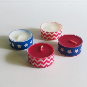 Memorial Day, Bougies chauffe-plat patriotiques, Décoration militaire, Cadeaux pour bougies USA, Bougies rouges, blanches et bleues, Americana, Fête du Travail, 4 juillet