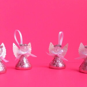 48 PINK Chocolate Candy Angels First Communion, Bridal Shower, Wedding ...
