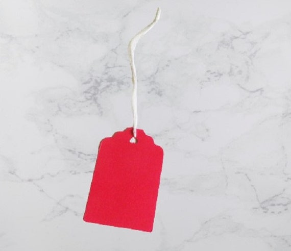 Buy Red Hand Punched Tags for Labeling, Scrapbooking, Gifts, Thank