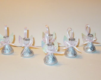 Baptism Favor, Christening Angel, First Communion Party, Custom Angel Favor, Wedding, Shower - Set of 24, Religious Chocolate Candy Angels