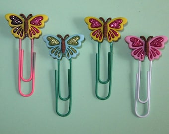 2 Butterfly Bookmarks, Gift for Book Club, Butterfly Paper Clips for Planners, Butterfly Office Supply, Cute Accessory, Spring Bookmark