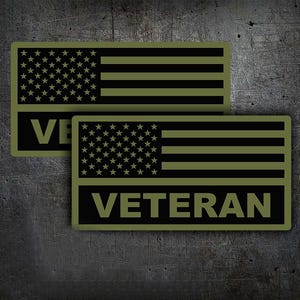 Veteran Flag Army, Marines, Navy, Military USA Tactical Decal Combat Infantry x2