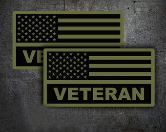 Bandera de veterano del ejército, marines, marina, ejército de EE. UU., calcomanía táctica de infantería de combate x2