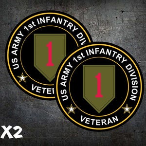 1st Infantry Division Veteran 4in BIG RED ONE army WW2 Vietnam War Sticker Decal