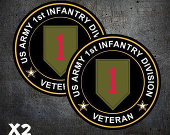Calcomanía adhesiva de la 1.ª División de Infantería de veteranos del ejército BIG RED ONE de la Segunda Guerra Mundial, guerra de Vietnam