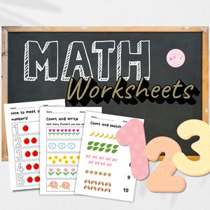 30+ Preschool Math Worksheets, Beginning Math, Counting, Learning to Add, Preschool, Kindergarten Worksheets, Addition, Preschool Worksheets