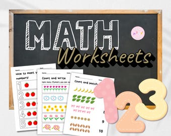 30+ Mathe-Arbeitsblätter für die Vorschule, Zählen, Addieren lernen, Vorschule, Kindergarten Arbeitsblätter, Zusatz
