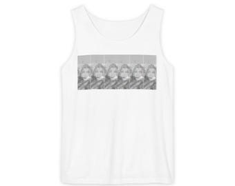 Camiseta sin mangas con estampado de retrato monocromático repetido / Gráfico de tira fotográfica