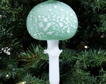 Blown Glass Puff Mushroom Ornament