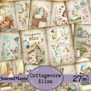 Cottagecore Junk Journal Botanischer Garten Printable Vintage Frühling Papiere Natur Journal Kit Natur Blume Ephemera Geschenke Cottage Printable