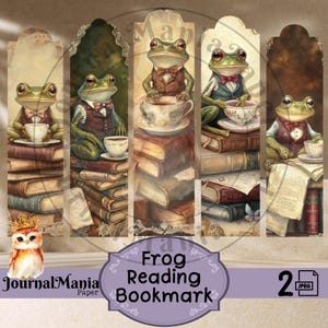 BookLover Lesezeichen Frosch Druckbare Lesezeichen Digital Download Druck Tier Lesezeichen Geschenk Buch Junk Journal wählerisch geschnitten Bibliothek Ephemera