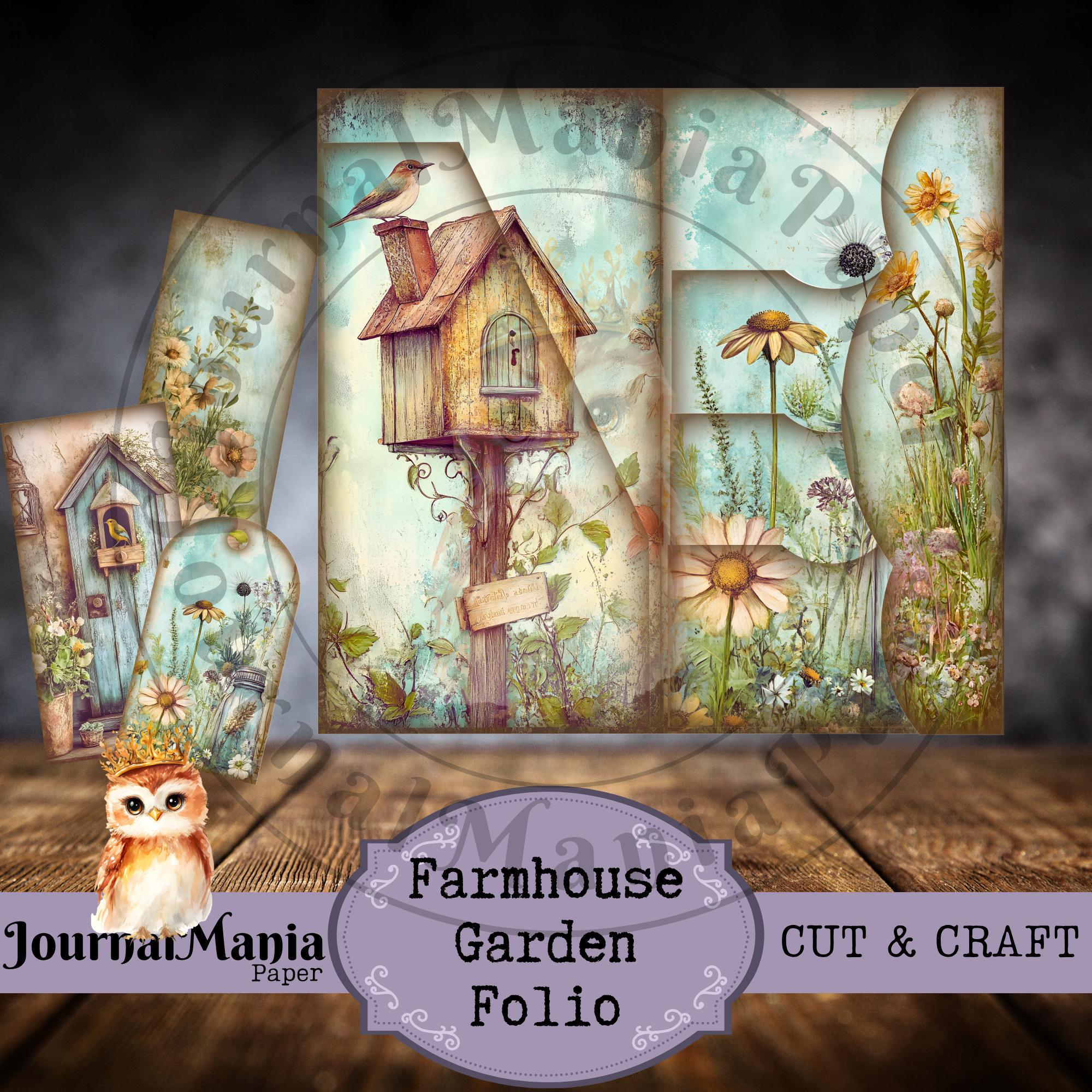Cottagecore Garden Junk Journal Kit: Floral Trifold Folio (printable ...