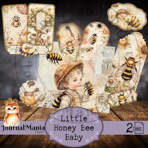 Honey Bee Ephemera: Vintage Cottagecore Journal Cards (Printable)