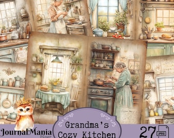 Grandma's Kitchen Junk Journal Kit: Vintage Cooking Ephemera (Printable)