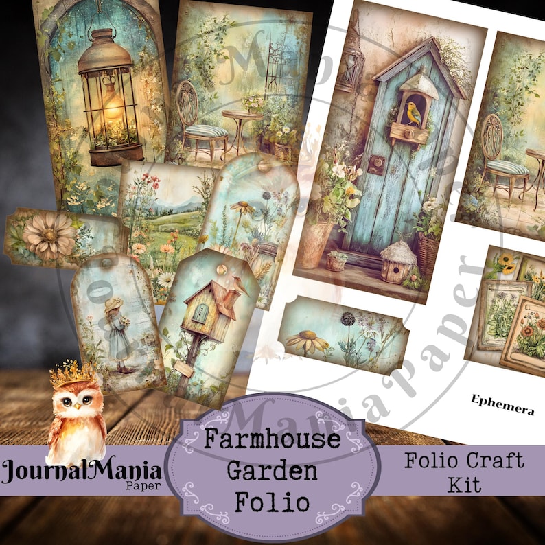 Cottagecore Garden Junk Journal Kit: Floral Trifold Folio (printable ...