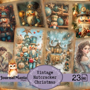 Quebra-nozes Natal JunkJournal Vintage Winter Christmas Kit Printable Feliz Natal Presenteado Ano Novo Véspera de Natal Mágico Quebra-nozes Presente