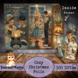 Kit de mini-revues folio de Noël à trois volets pour Noël, cadeau de Noël confortable à faire soi-même, kit de pochettes folio pliantes pour l'hiver