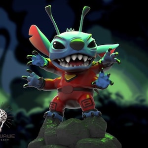 Alien Stitch 3D Stl-Datei - Alien Stitch figur - Print in Place Stichfigur 3D stl-Dateien - Einfach zu drucken