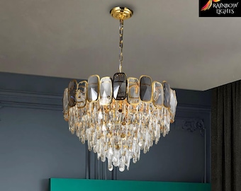 Modern crystal chandelier in European style Warm White Crystal Chandelier Luxury K9 Crystal Chandelier in Gold/Chrome