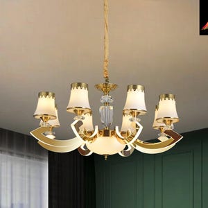 Lamps with a Simple Modern Design Glass Led Chandelier for Home Decor: Pendant Lamp for Living Room and Bedroom