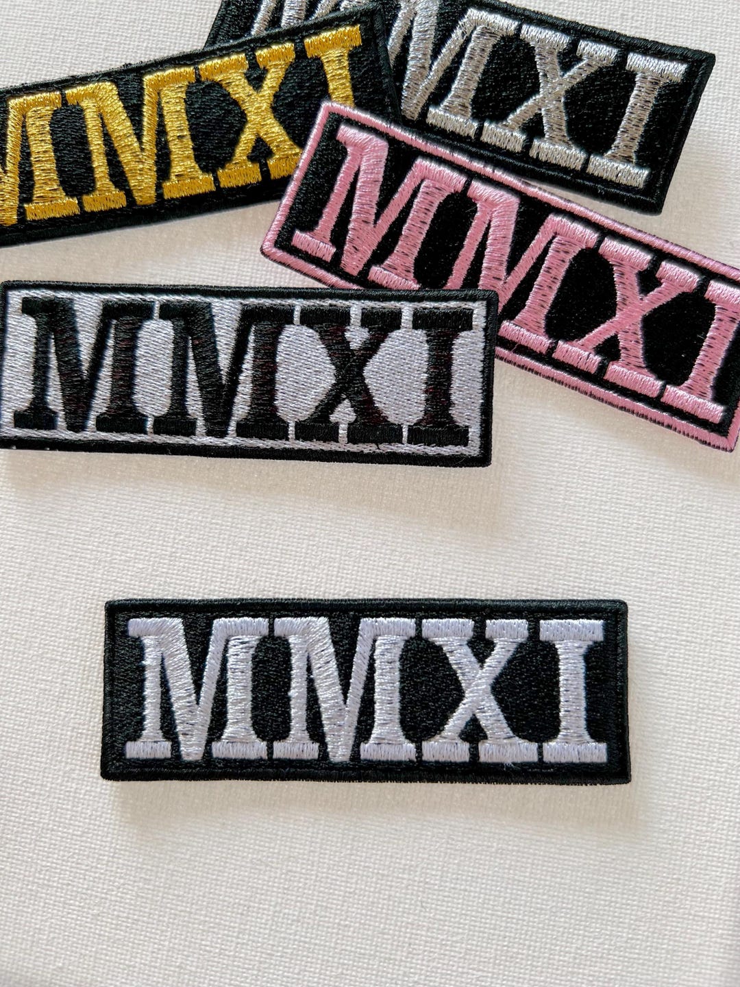 Personalised Roman Numeral Date Sew on Embroidered Patch, Patches for ...
