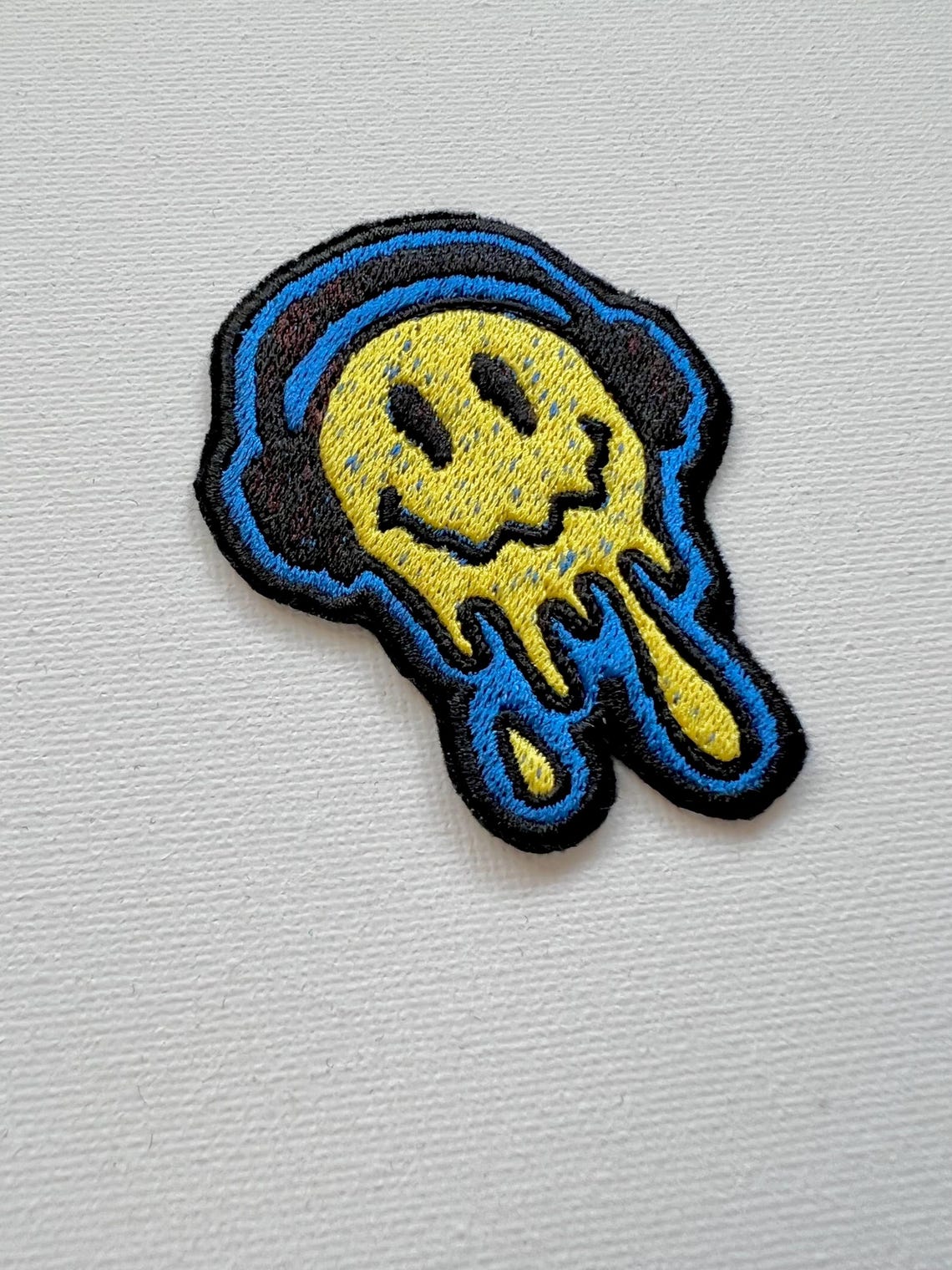 Melting Happy Face Embroidered Patches, Sew on Patches, Patches for ...