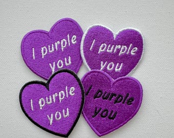 Toppe ricamate da cucire per gruppi Kpop, toppe Kpop, cuore viola, toppe personalizzate, toppe musicali, toppe ricamate, ricamo Chingu