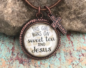 Inspirational Jesus Bible Quote Verse Necklace Pendant Cross Charm