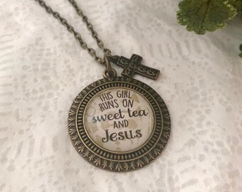 Inspirational Jesus Bible Verse Necklace Pendant Cross Charm Christian Necklace Glass Pendant Religious Necklace