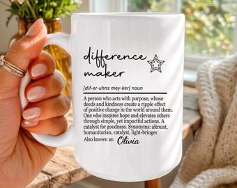 Personalised Difference Maker Mug, You Make a Difference Mug, Mentor Gift, Teacher Thank You Gift, Work Colleague Gift
