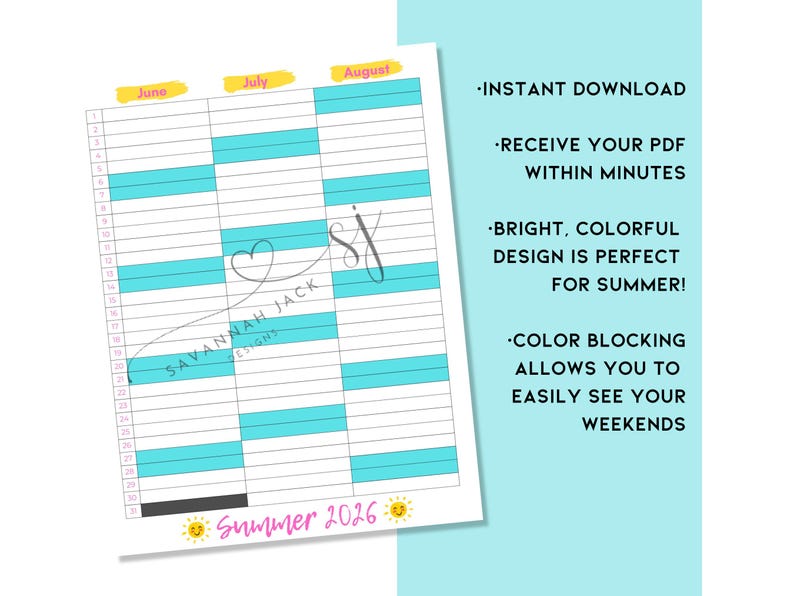 Summer Break Planner | Printable Organizer for Summer Vacation ...
